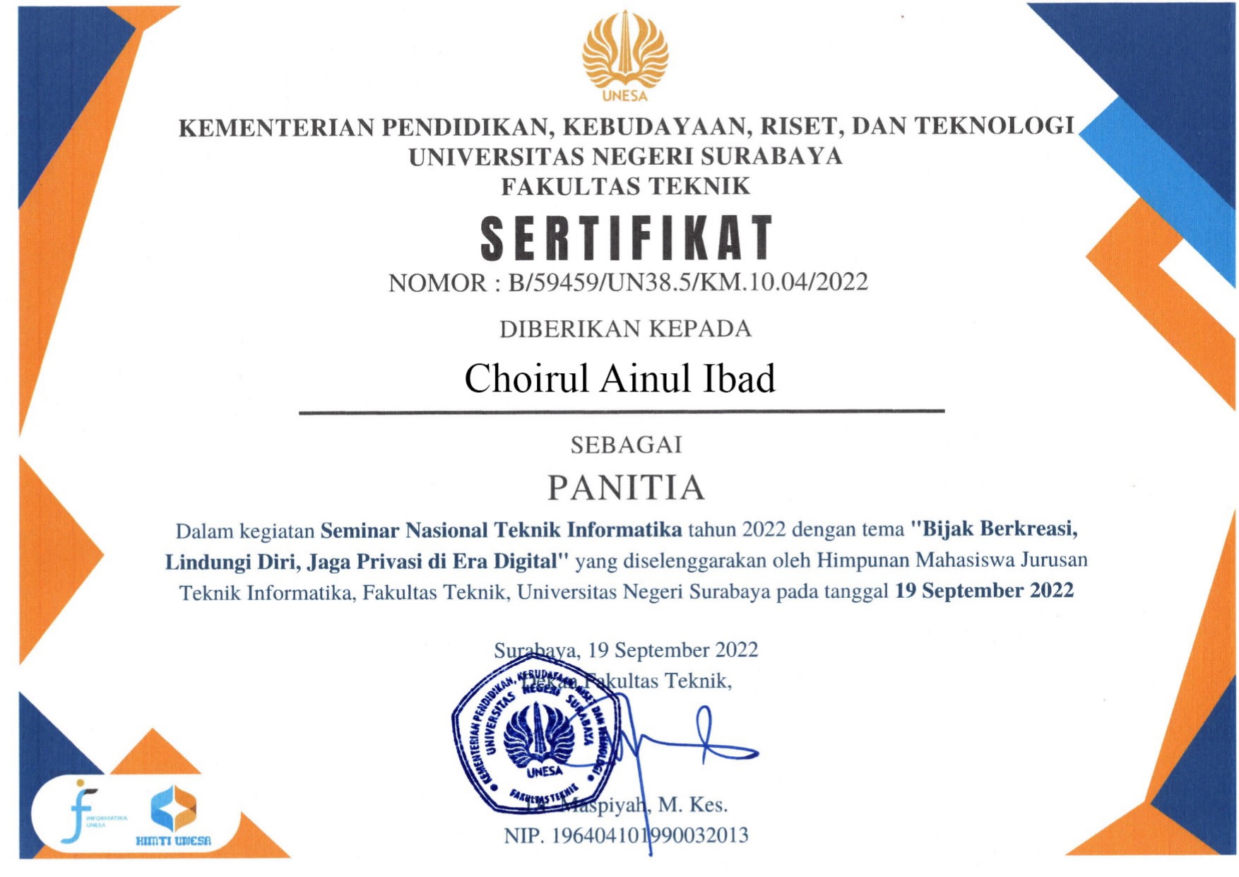 Seminar Certificate